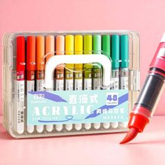 Bút Sơn Màu Acrylic Maker Cao Cấp Truecolor Hộp Nhựa 24/36/48/60 Màu Vẽ Được Trên Mọi Chất Liệu ZCM-7052