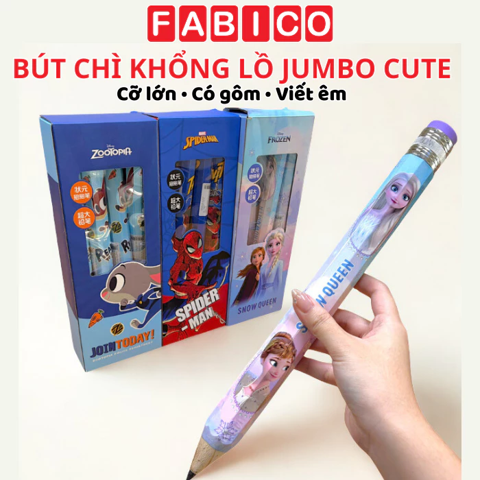 Bút Chì Gỗ Khổng Lồ Disney Cute Có Gôm
