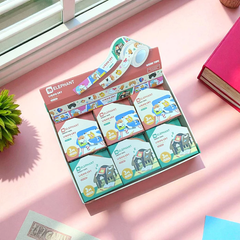 Combo 2 Cuộn Băng Keo Washi 3M x 15mm Liquid Cat Elephant Dùng Trang Trí Sổ Tay