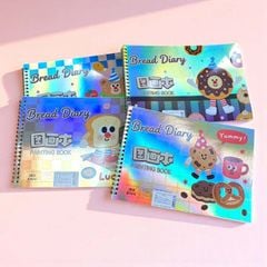 Tập Vẽ Depai Bread Diary 38 Tờ A4 - Giấy Dày, Mịn, Bìa Hologram Cực Xinh