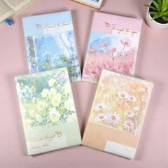 Sổ Ghi Chép Bìa Hoa Pastel Vintage DEPAI 200 Trang 80g