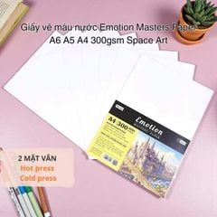 Xấp 10 Tờ Giấy Vẽ Màu Nước Emotion A4 A5 A6 230gsm 300gsm Space Art