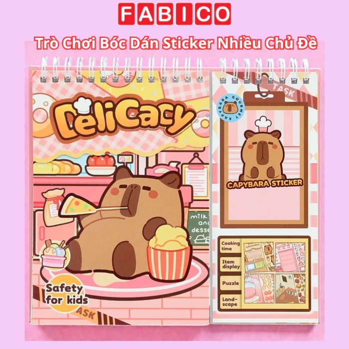 Trò Chơi Bóc Dán Sticker Capybara - Nấu Ăn Vui Nhộn - Hang Wing XM2412-1B
