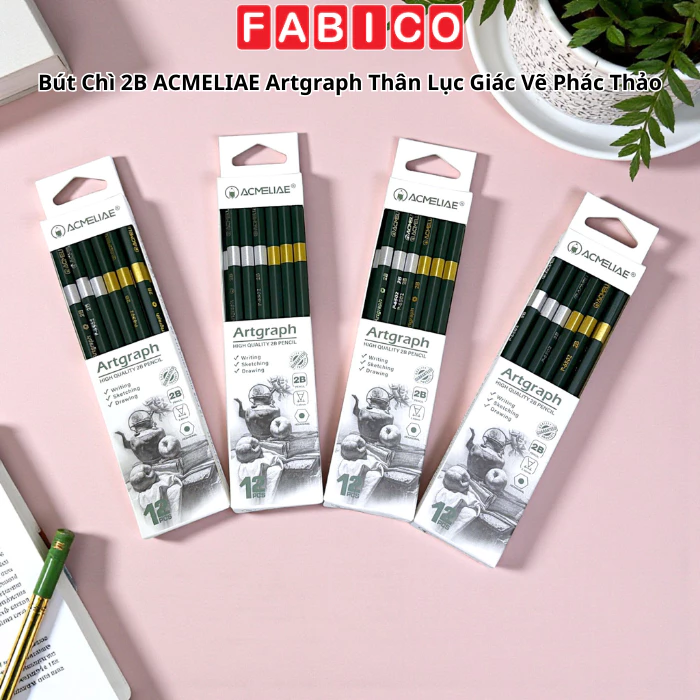 Hộp 12 Cây Bút Chì Vẽ Sketch 2B ACMELIAE Artgraph Cao Cấp