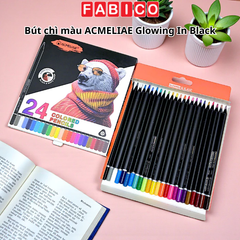 Bút Chì Màu ACMELIAE Glowing In Black 24 Màu Ruột Mềm 3.0mm