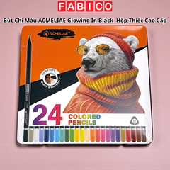 Bút Chì Màu ACMELIAE Glowing In Black 24 Màu Hộp Thiếc Cao Cấp 3.0mm