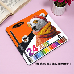 Bút Chì Màu ACMELIAE Glowing In Black 24 Màu Hộp Thiếc Cao Cấp 3.0mm