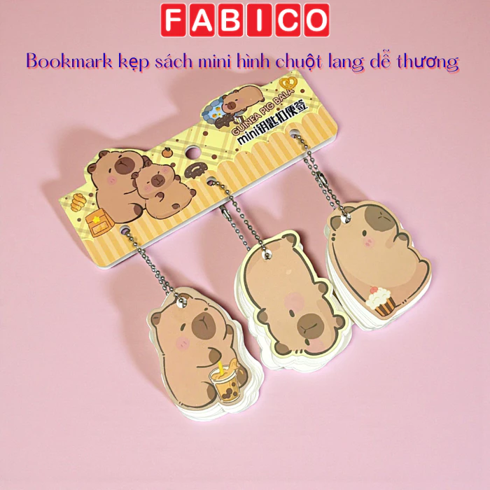 Bookmark kẹp sách mini hình chuột lang dễ thương móc bi sắt trang trí sách vở