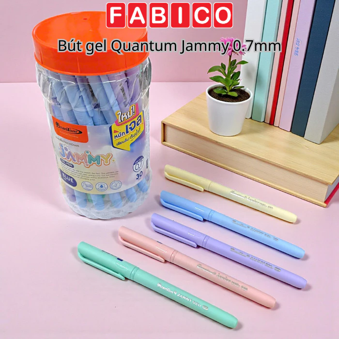 Bút gel Quantum Jammy mực xanh 0.7mm thân pastel viết êm mực đều