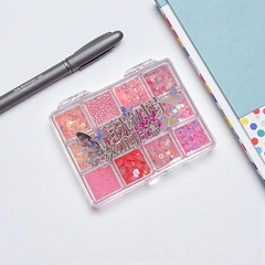 Hộp Sequins Trang Trí Ánh Xà Cừ 12 Ngăn Phong Cách Fairy Dream