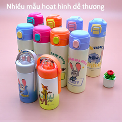 Bình Giữ Nhiệt Disney Cho Bé Kèm Ống Hút Silicone