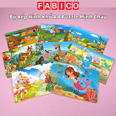 Bộ Xếp Hình Khổ A4 Puzzle Minh Châu Nhiều Chủ Đề Cho Bé