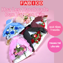 Hoa Len Handmade Bó Hoa Len Đan Tay Cao Cấp Gói Giấy Kính