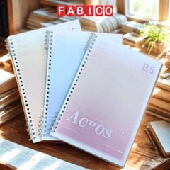 Sổ Còng Nhựa Thay Giấy Depai Vở B5 Kẻ Ngang 80gsm 100 Trang Màu Pastel Bìa Nhựa Cứng Chống Nước