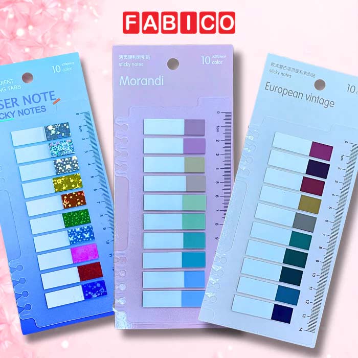 Giấy Phân Trang Depai - Giấy Nhớ Đánh Dấu Trang Tệp 10 Màu 200 Tờ Dạng Dài Nhiều Màu Sắc Tiện Lợi Đa Năng