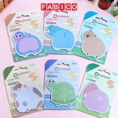 Set 20 Giấy Note Ghi Chú Elephant, Giấy Nhớ Hình Động Vật Chất Lượng Cao Tiện Lợi