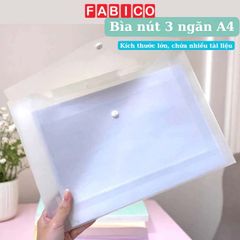 Túi File Có Nút Đựng Tài Liệu 3 Ngăn A4 Kinary Trong Suốt