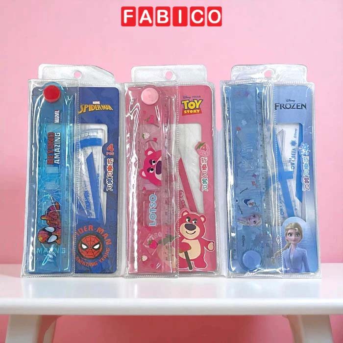 Bộ 4 Món Dụng Cụ Hình Học Disney - Set Thước Kẻ A74029-T1X