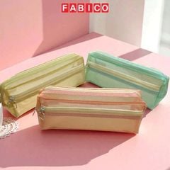 Bóp Viết Lưới KinhShion XL6222 - Túi Lưới Khóa Kéo 2 Ngăn Khoang Rộng Thoáng Khí