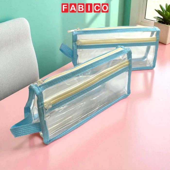 Bóp Viết Nhựa KinhShion HB6161 - Túi Viết 2 Ngăn Khóa Kéo Khoang Rộng Chống Nước