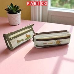 Bóp Viết Lưới KinhShion Họa Tiết Capybara - Túi Lưới Khóa Kéo 2 Ngăn Khoang Rộng Thoáng Khí