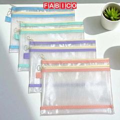 Túi Đựng Tài liệu Trong Suốt A5 KinhShion - Túi 2 Ngăn Chống Nước Có Khóa Kéo Đựng