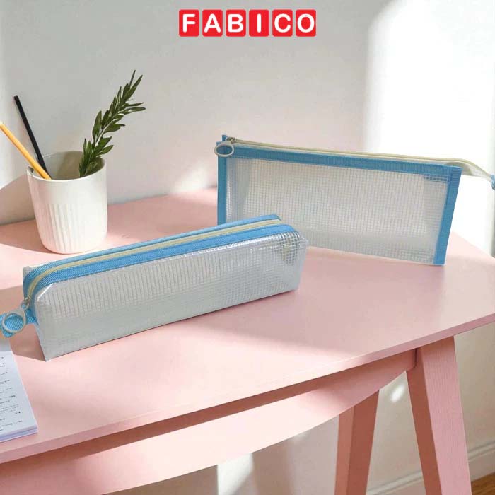 Bóp Viết Nhựa KinhShion - Bóp Dạng Lưới 1 Ngăn Chống Nước Khóa Kéo Chắc Chắn