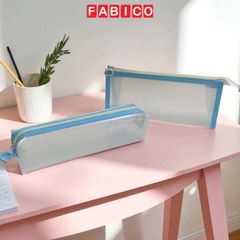 Bóp Viết Nhựa KinhShion - Bóp Dạng Lưới 1 Ngăn Chống Nước Khóa Kéo Chắc Chắn