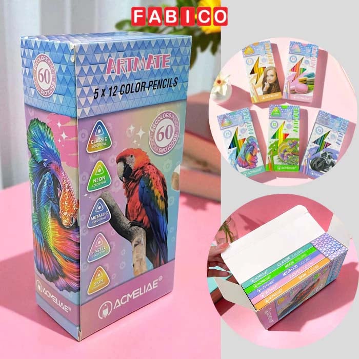 Hộp 60 Bút Chì Màu Cao Cấp - 5 Gam Màu Artmate ACMELIAE 43582