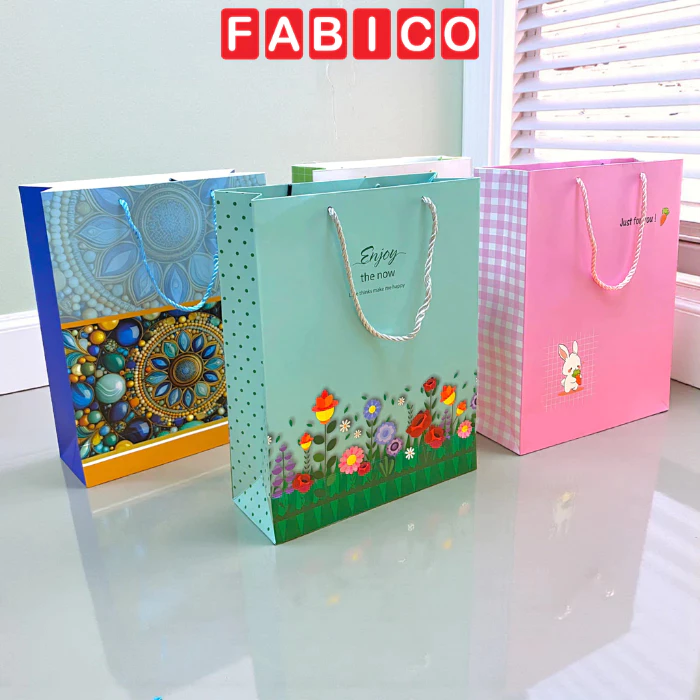 Túi Quà Giấy Kraft Cỡ Lớn, Túi Đựng Nhiều Màu Dễ Thương (26 x 32 x 10cm)