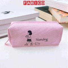 Bóp Viết Vải TACOTACO Hồng Dễ Thương Sức Chứa Lớn 2 Lớp Chống Nước