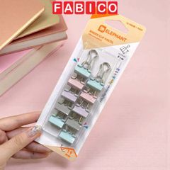 Combo 3 Vỉ Kẹp Bướm Elephant Màu Pastel Kẹp Giấy 19mm E112 ( Vỉ 10 Cái)