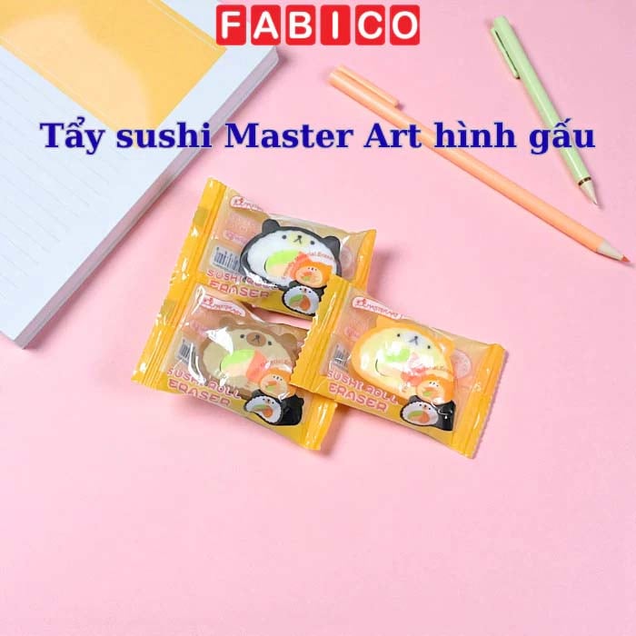 Cục Tẩy Master Art Sushi Roll Eraser Hình Cuộn Sushi Gấu Nhỏ