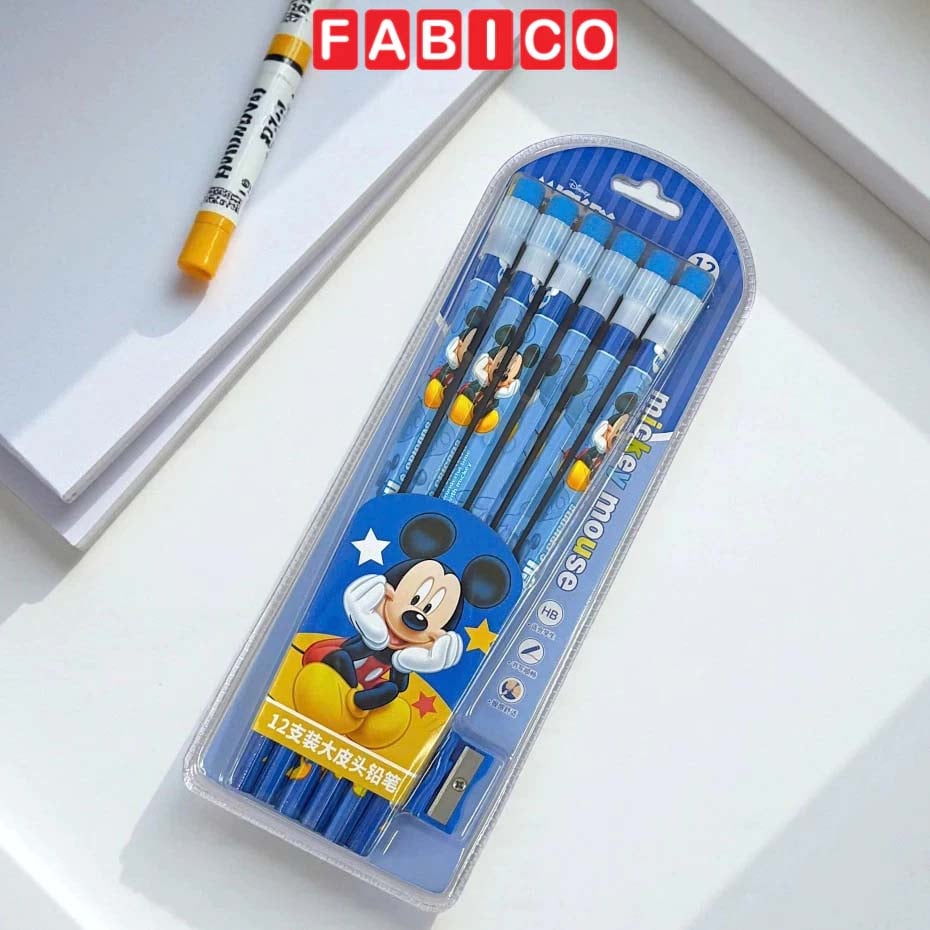 Hộp 12 Cây Bút Chì HB Kèm Gọt Mickey Mouse Disney
