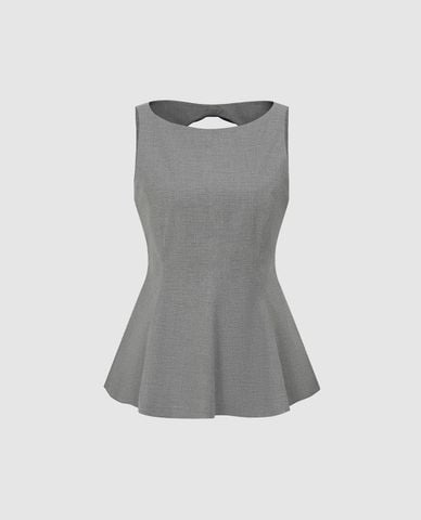  URBAN REVIVO - Áo sát nách nữ cổ tròn dáng xoè 