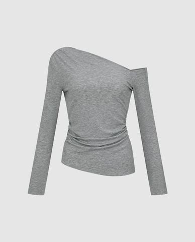  URBAN REVIVO - Áo trễ vai nữ tay dài phom ôm 