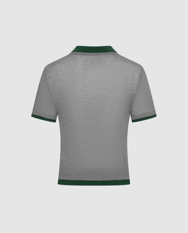  URBAN REVIVO - Áo polo nữ dệt kim cổ bẻ tay ngắn 