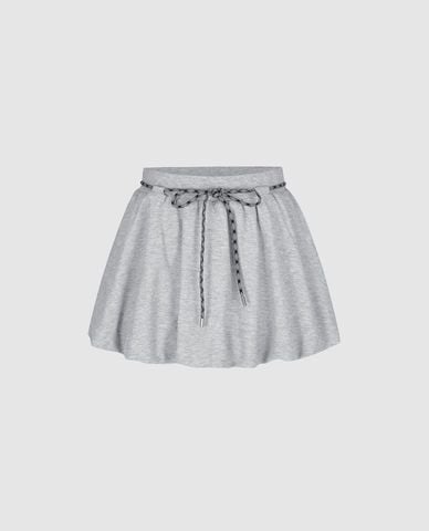  URBAN REVIVO - Chân váy chữ A mini phối dây rút 