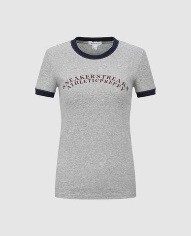  URBAN REVIVO - Áo thun nữ cổ tròn tay ngắn phom ôm 