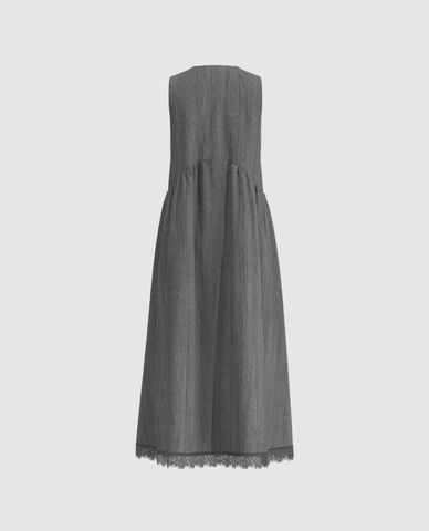  URBAN REVIVO - Đầm xếp tầng midi hiện đại 