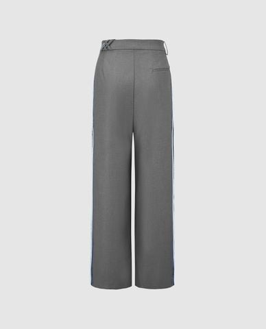 URBAN REVIVO - Quần nữ ống rộng phối viền 