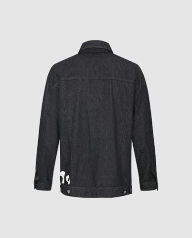  URBAN REVIVO - Áo khoác denim nam tay dài phối họa tiết 