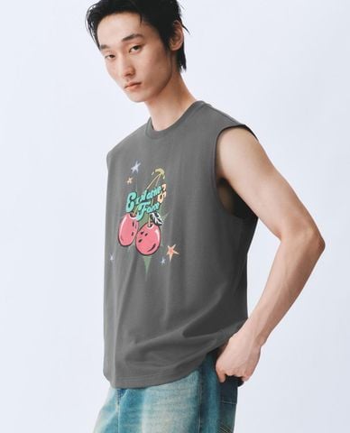  URBAN REVIVO - Áo ba lỗ nam in hình trẻ trung 