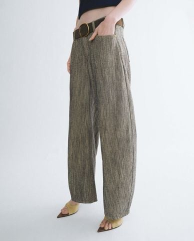  URBAN REVIVO - Quần nữ ống rộng kèm thắt lưng 