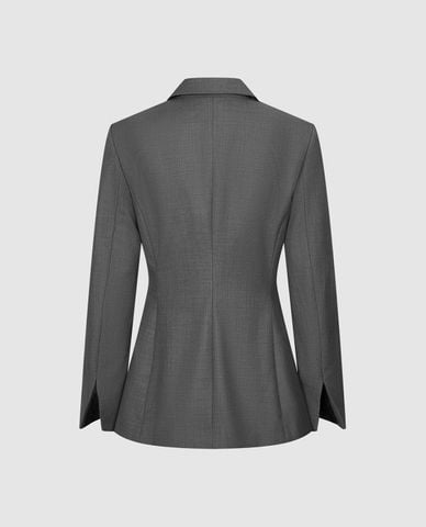  URBAN REVIVO - Áo khoác blazer nữ tay dài nhấn eo 