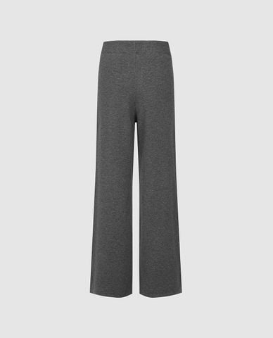  URBAN REVIVO - Quần nữ ống rộng dệt kim phối dây rút 