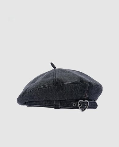  URBAN REVIVO - Nón beret nữ denim đính khoen 