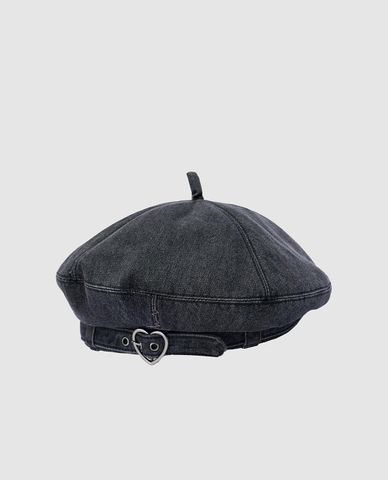  URBAN REVIVO - Nón beret nữ denim đính khoen 