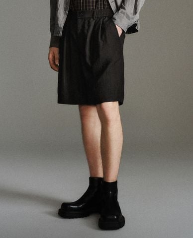  URBAN REVIVO - Quần short nam ống rộng lưng thun 