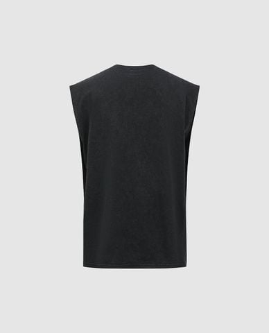  URBAN REVIVO - Áo sát nách nam cổ tròn in họa tiết 